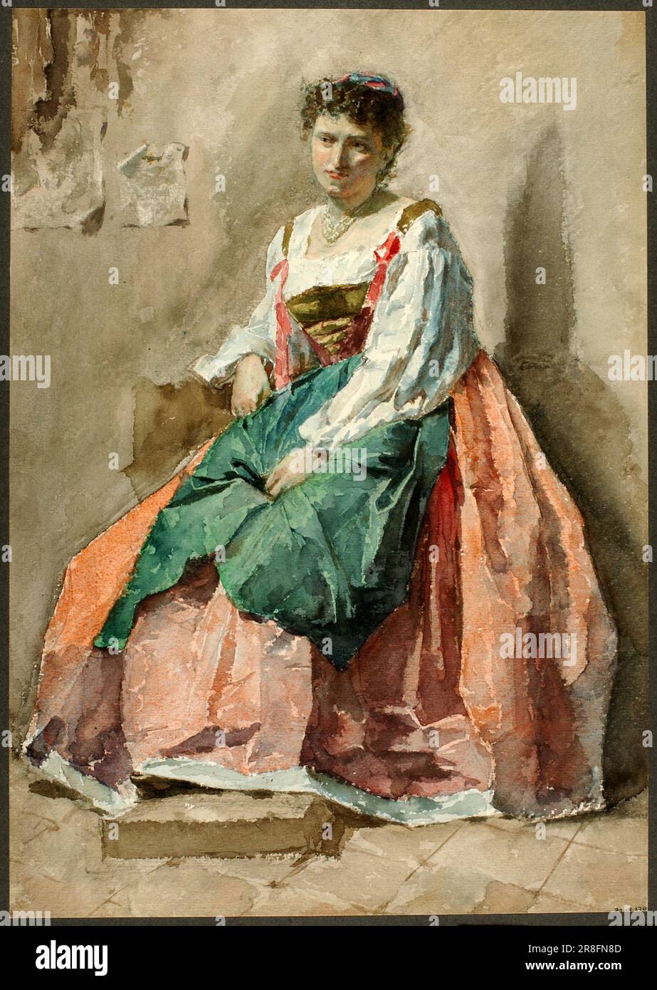 Portrait d'une Dame n.d. par Cesare Biseo, Italien, né Rome, Italie 1843/44-mort Rome, Italie 1909 Banque D'Images