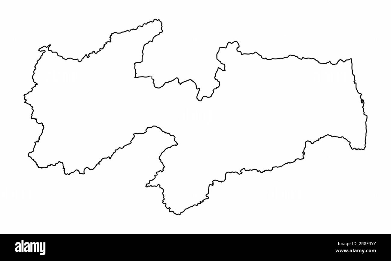 Plan de l'État de Paraiba carte isolée sur fond blanc, Brésil Illustration de Vecteur