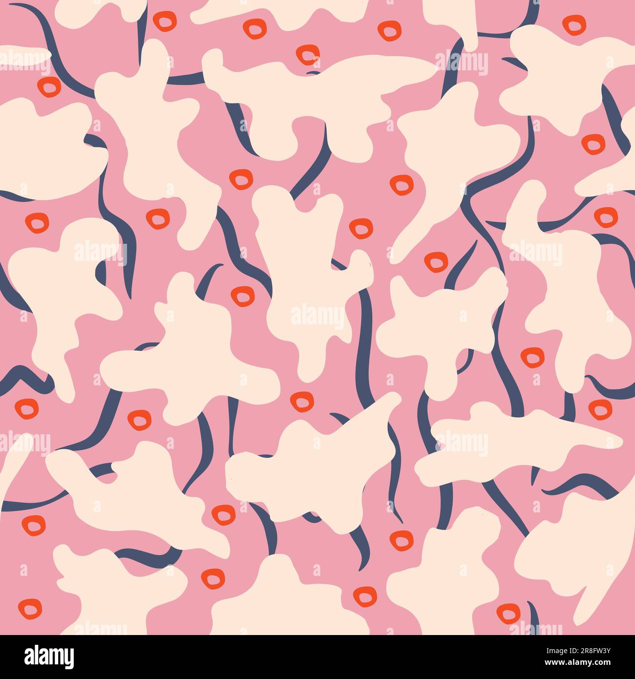 Motif abstrait à répétition sans couture dessiné à la main. Imprimés textiles contemporains au décor minimaliste Illustration de Vecteur