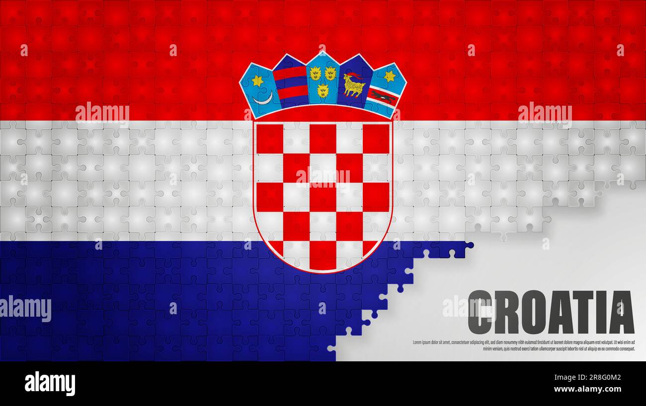 Croatie drapeau jigsaw arrière-plan. Élément d'impact pour l'utilisation que vous voulez en faire. Illustration de Vecteur