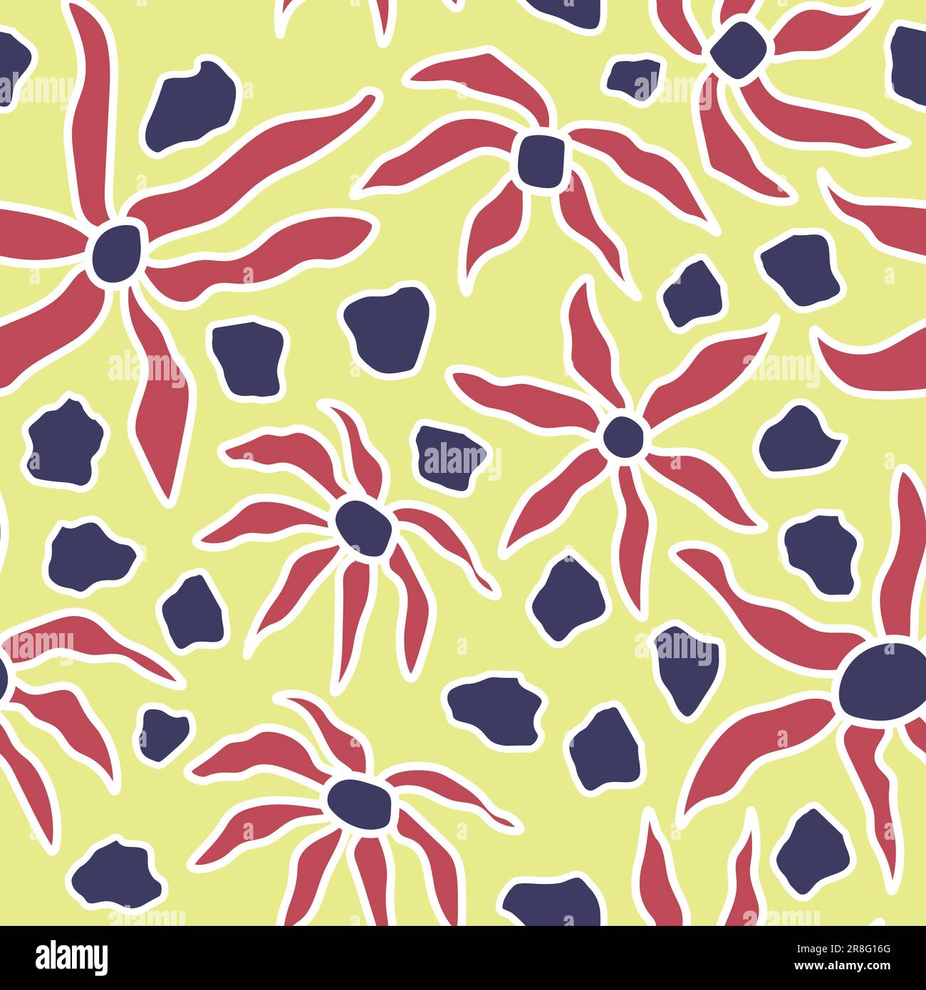 Motif abstrait à répétition sans couture dessiné à la main. Imprimés textiles contemporains au décor minimaliste Illustration de Vecteur