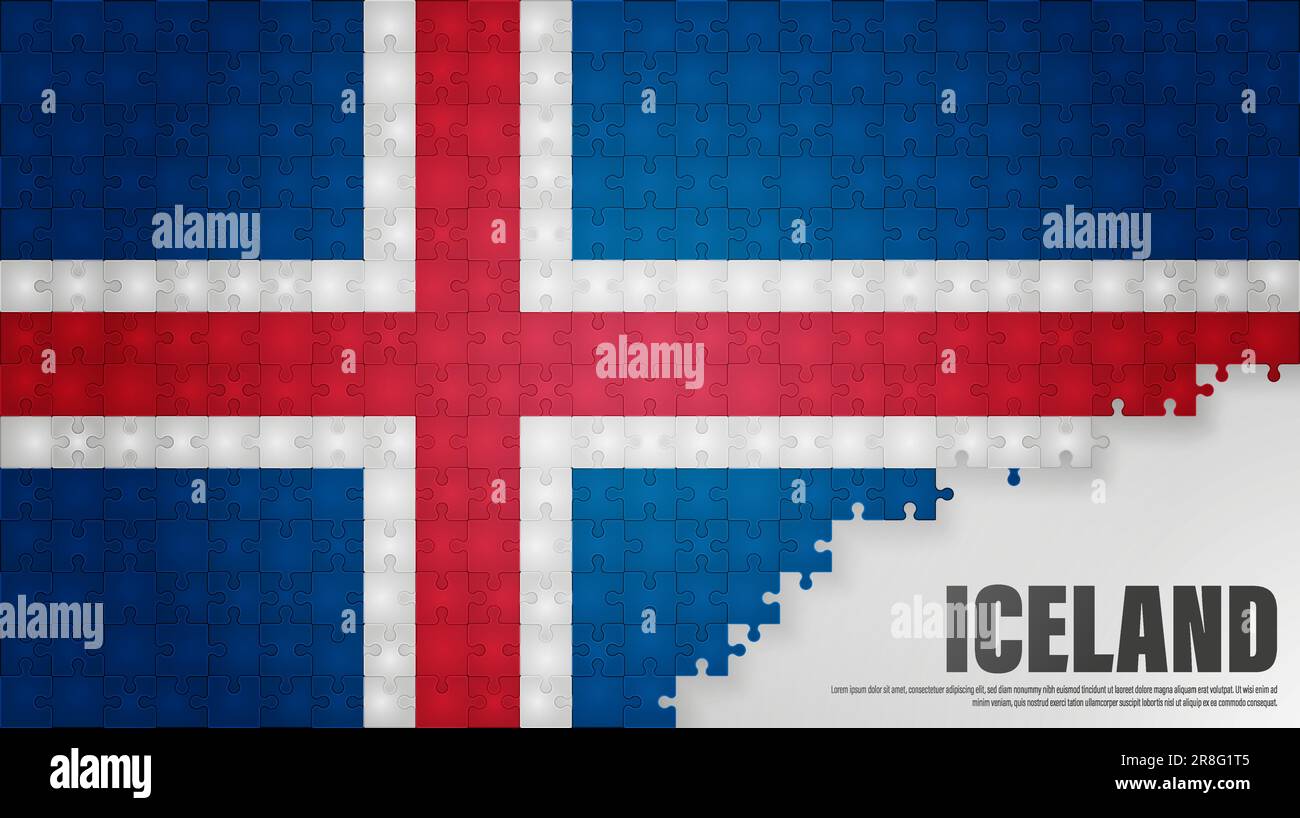 Islande drapeau de puzzle arrière-plan. Élément d'impact pour l'utilisation que vous voulez en faire. Illustration de Vecteur