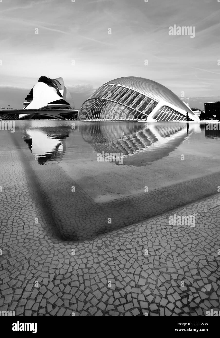 La Ciudad de las Artes y de las Ciencias est un centre scientifique de Valence. Il a été construit entre 1991 et 2006 et est situé dans le lit sec de la rivière Banque D'Images