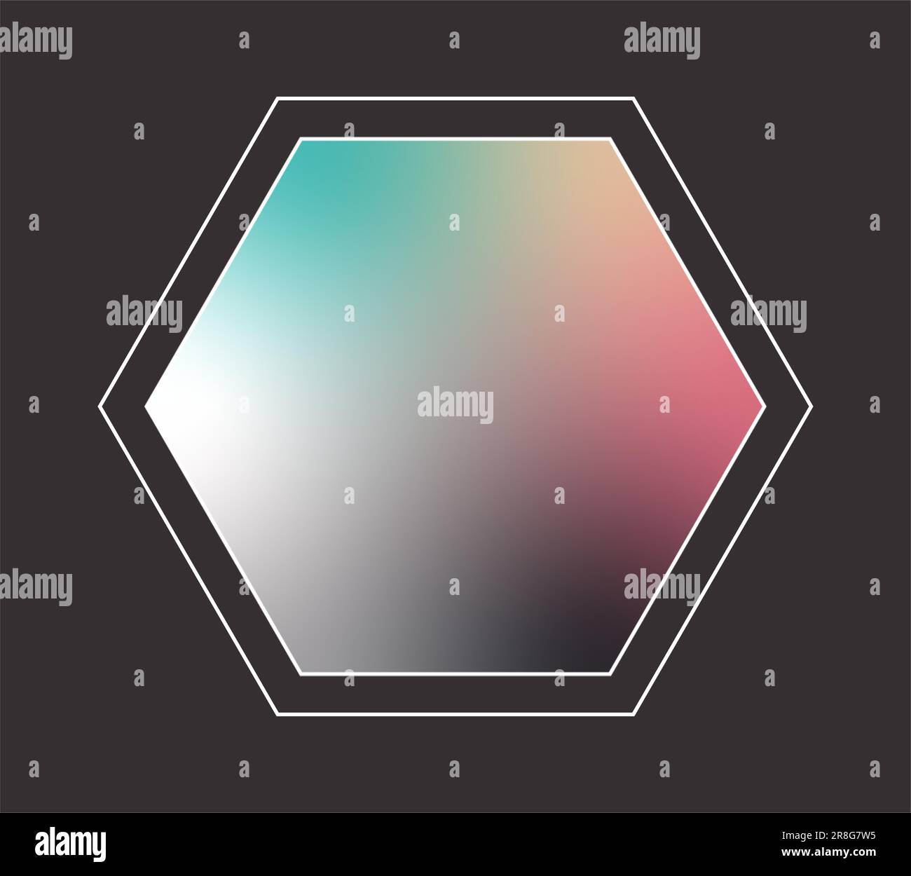 Cadre dégradé pastel. Violet rose fond bleu et jaune avec des formes géométriques encerclent les lignes en zigzag et les lignes en boucle. Illustration de Vecteur