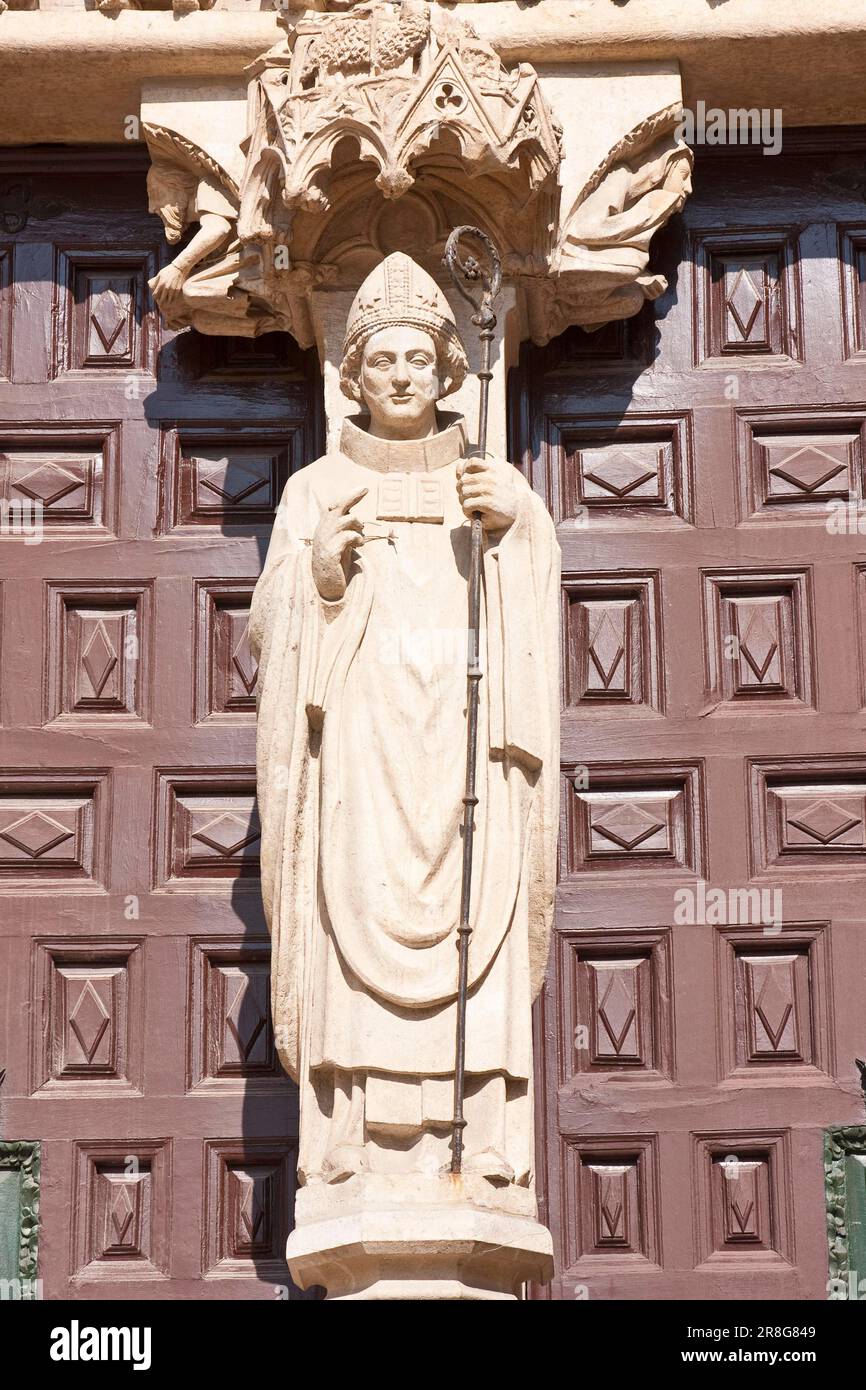 Détail du portail sarmental sur le côté sud de la cathédrale de Burgos, Castille et Leon, province de Burgos, Espagne Banque D'Images