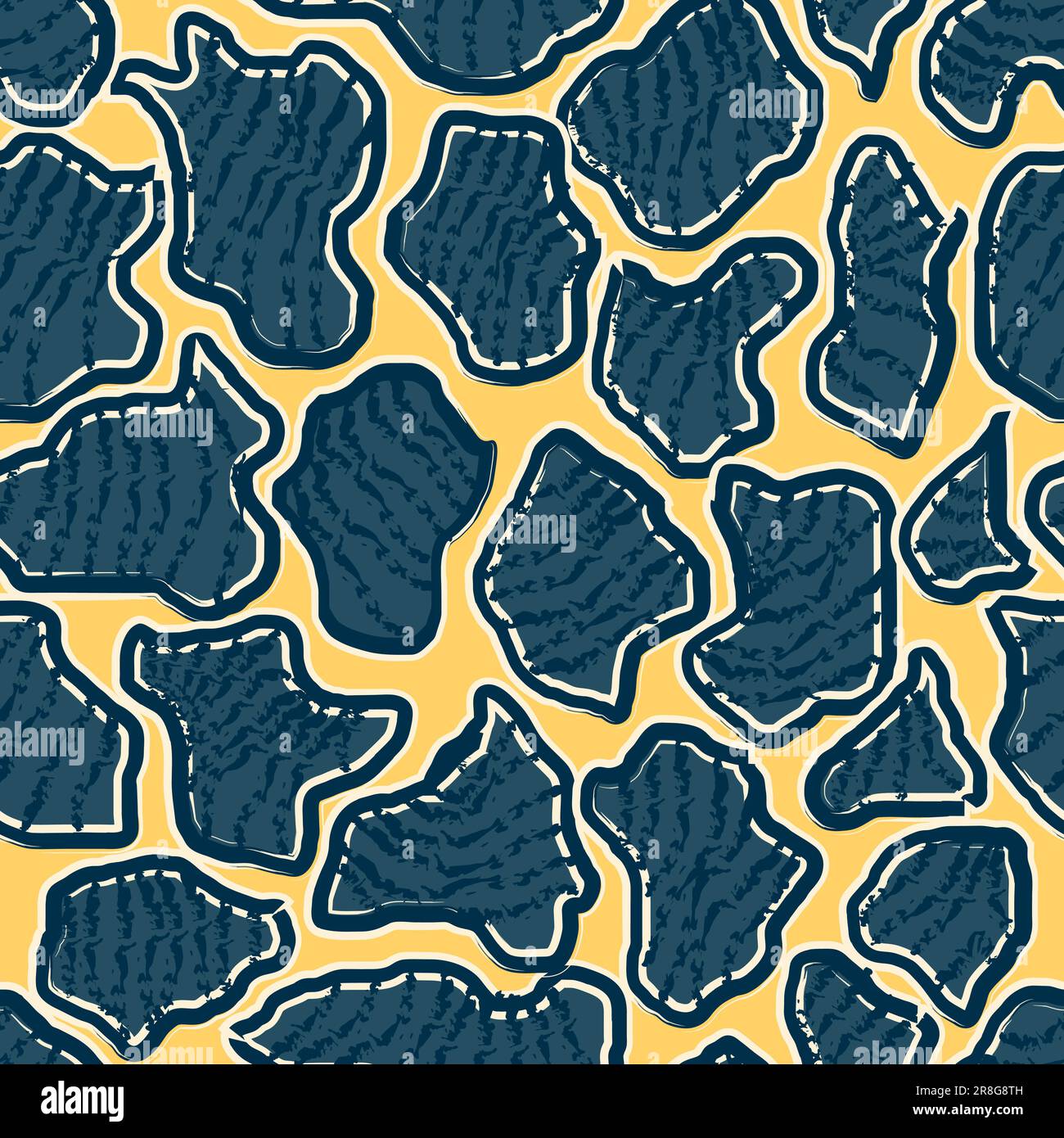 Motif abstrait à répétition sans couture dessiné à la main. Imprimés textiles contemporains au décor minimaliste Illustration de Vecteur