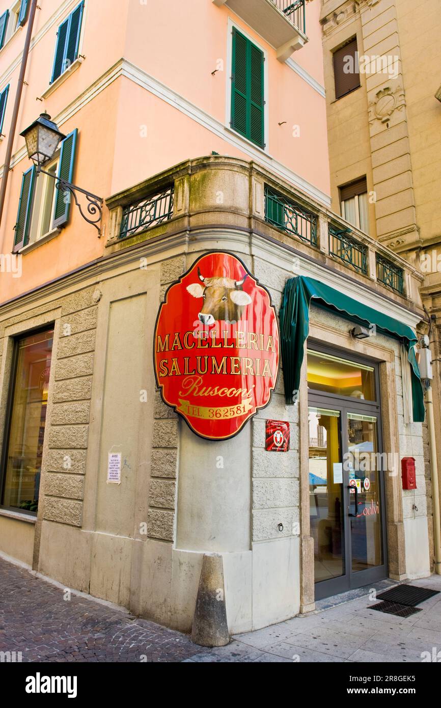 Rusconi Butcher's Shop, Lecco, Italie Banque D'Images