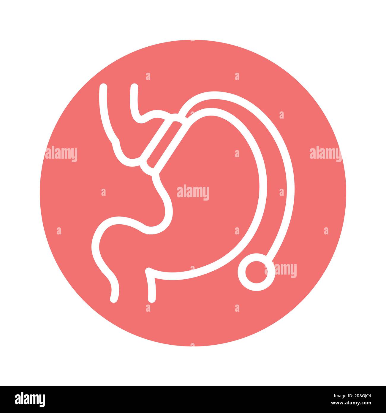 Icône de ligne de couleur de bande lap gastrique. Elément vectoriel isolé. Pictogramme de contour pour la page Web, l'application mobile, la promotion Illustration de Vecteur
