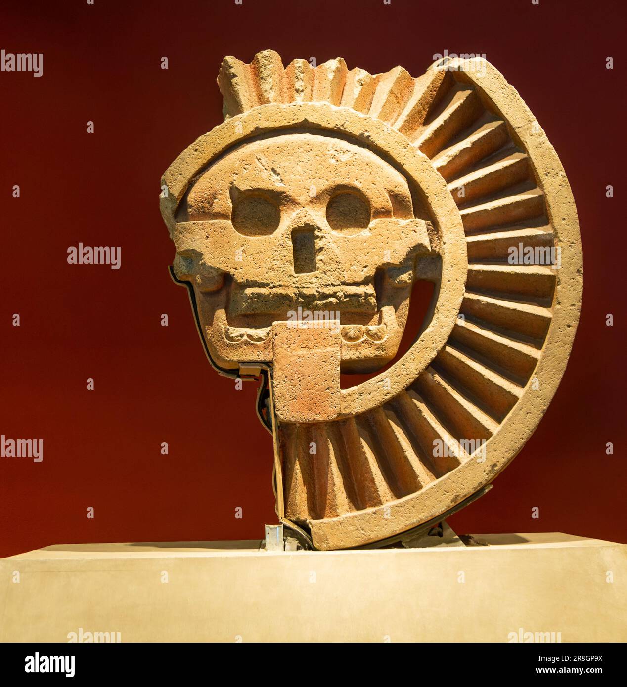 El Disco de Mictlantecuhtli god of Death, Musée national d'anthropologie, Mexico, Mexique Banque D'Images