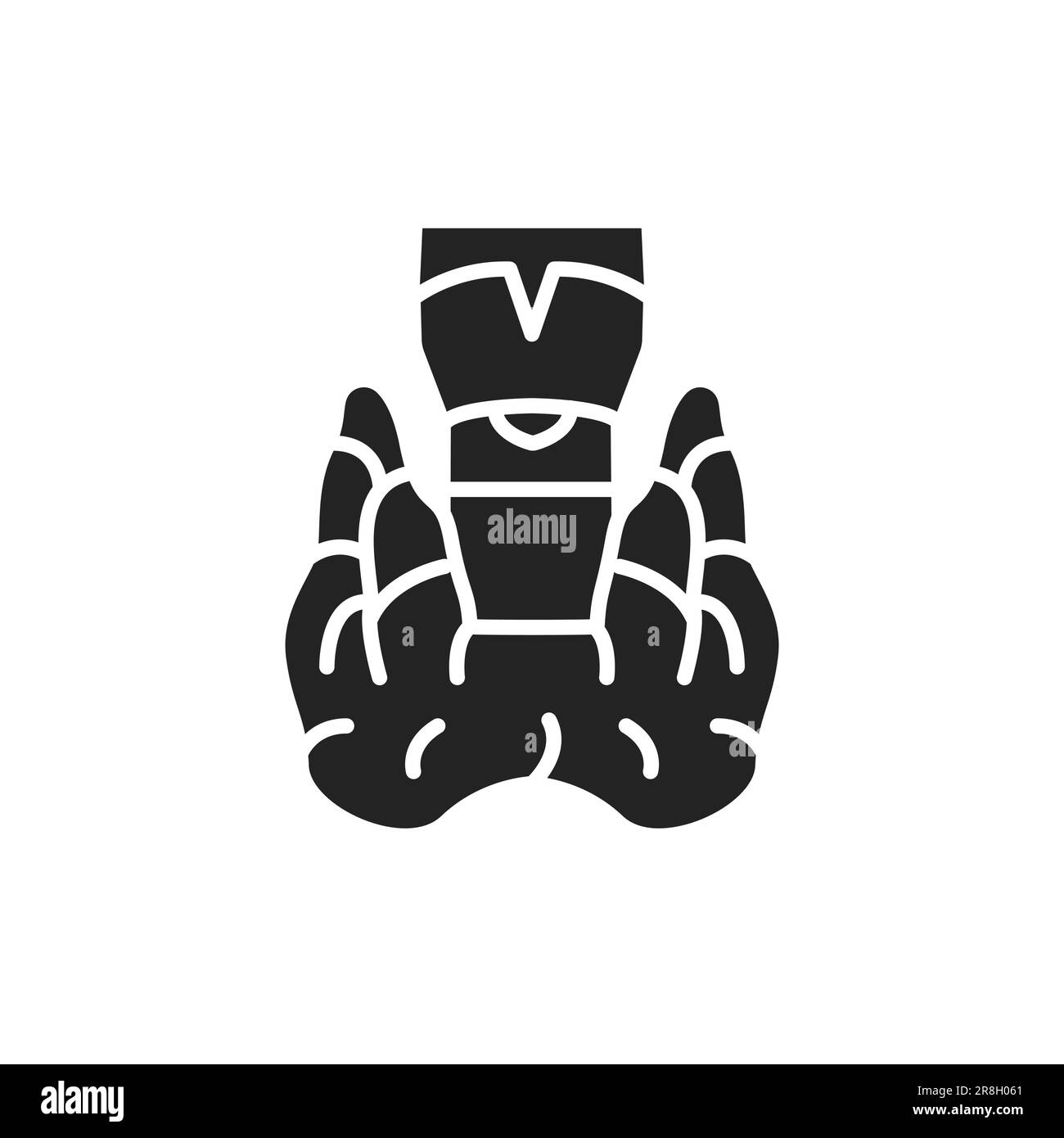 Icône de la ligne de couleur de la glande thyroïde. Elément vectoriel isolé. Pictogramme de contour pour la page Web, l'application mobile, la promotion Illustration de Vecteur