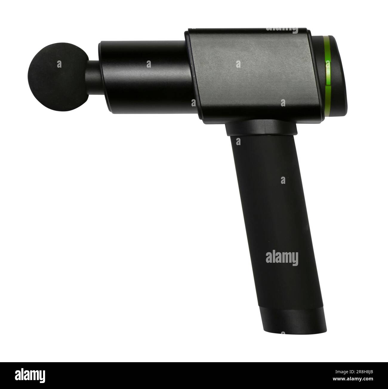 Pistolet de massage, masseur musculaire pour tissus profonds professionnel sans fil portatif à percussion isolé sur fond blanc Banque D'Images