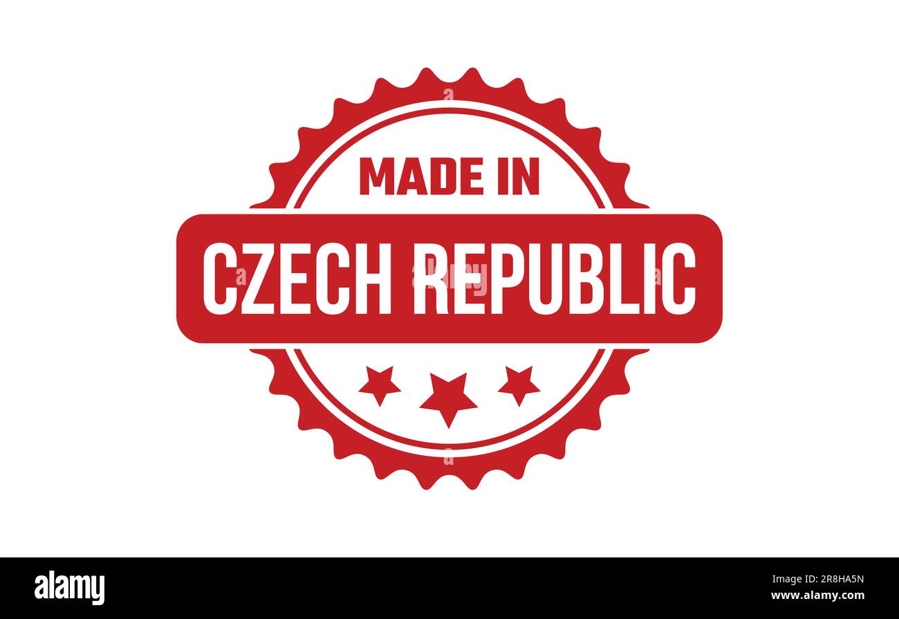 Faites en République tchèque de timbres en caoutchouc Illustration de Vecteur