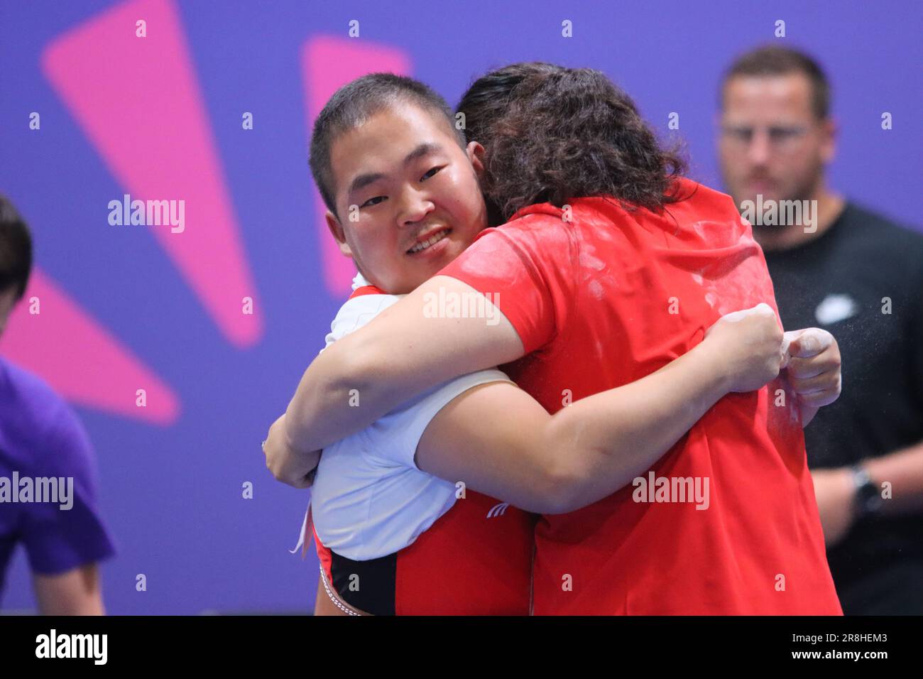 Berlin, Allemagne, 21, juin 2023. Pengqiang GUO de Chine pendant la division de deadlift M012 dans les Jeux Olympiques spéciaux mondiaux Berlin 2023.. Crédit: Fabideciria. Banque D'Images