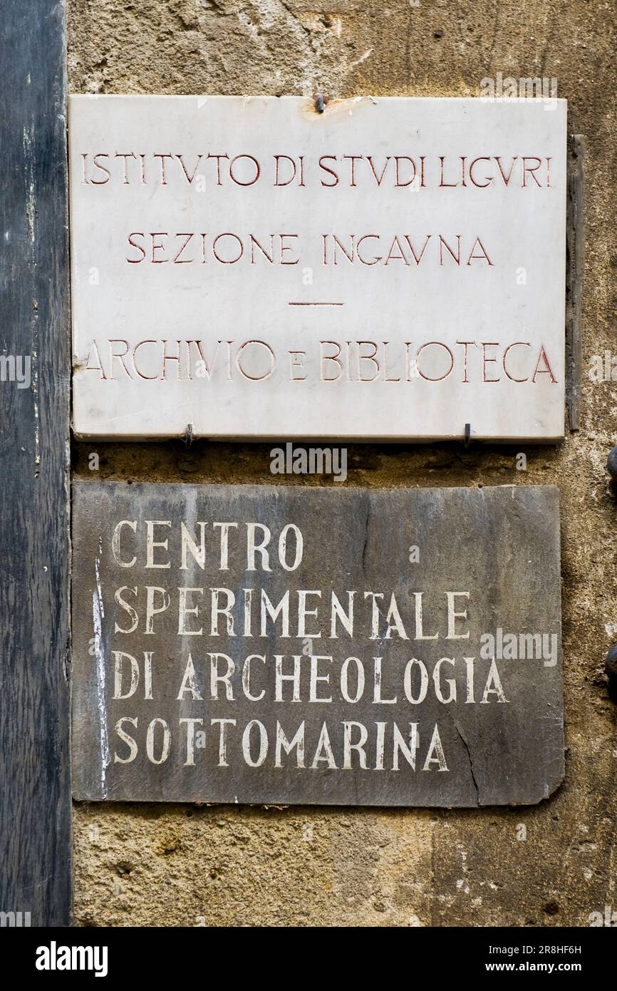 Centre expérimental d'archéologie sous-marine. Albenga. Ligurie. Italie Banque D'Images