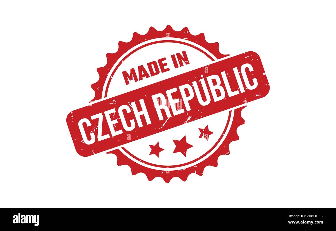 Faites en République tchèque de timbres en caoutchouc Illustration de Vecteur