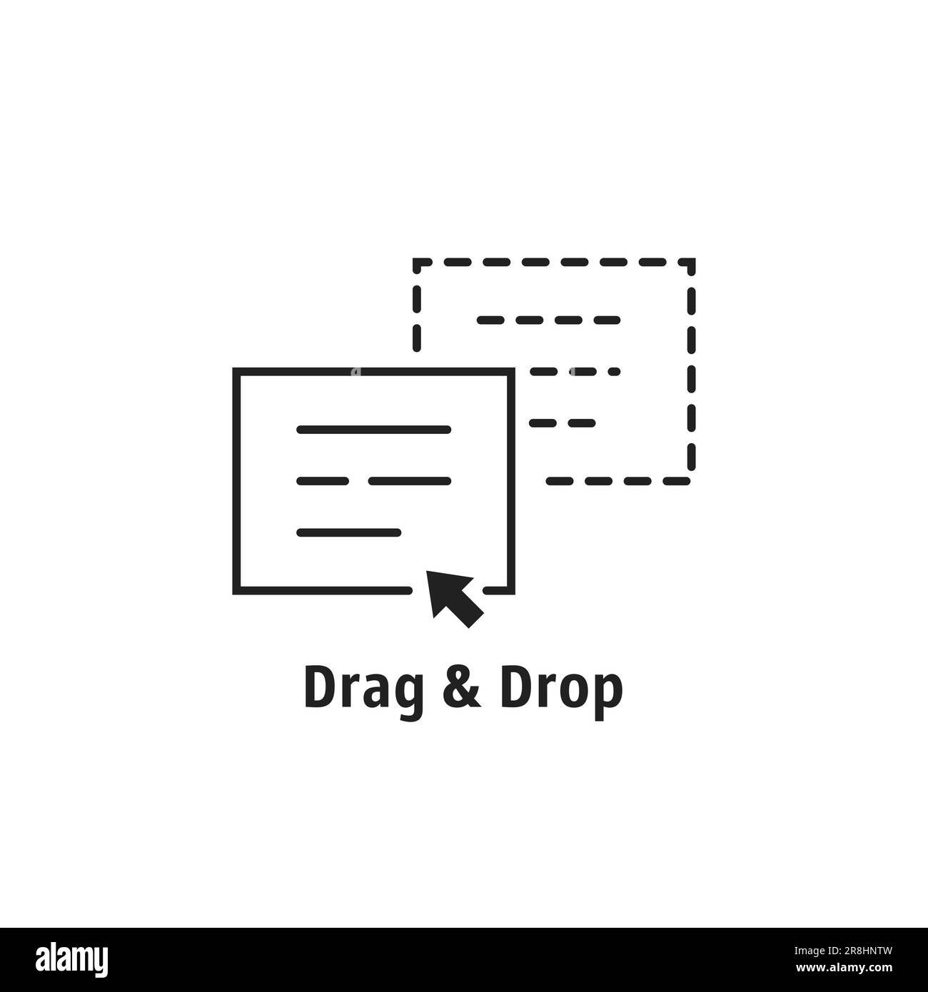 icône de glisser-déposer de ligne mince minimale Illustration de Vecteur
