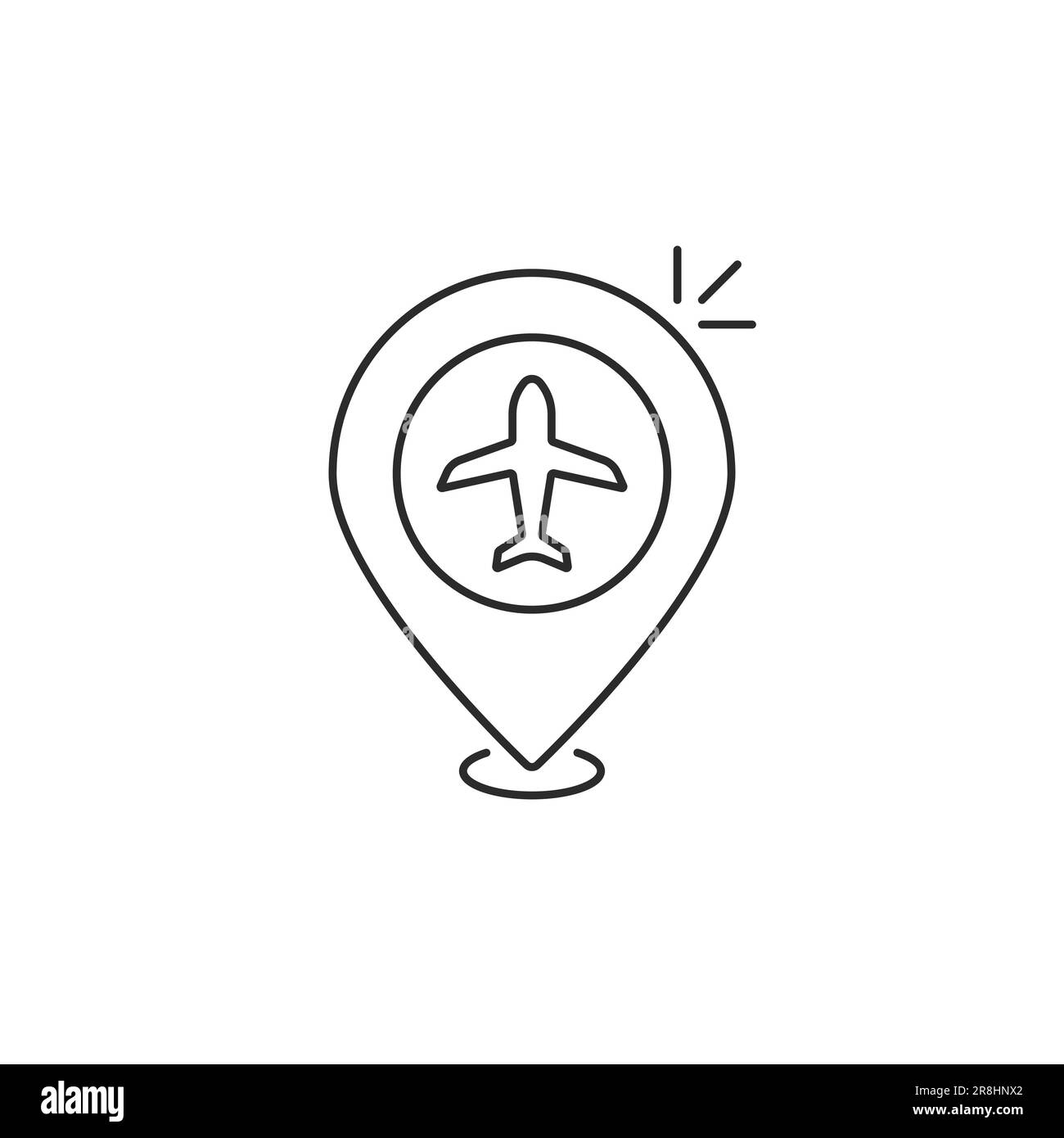 broche de géolocalisation avec plan linéaire Illustration de Vecteur