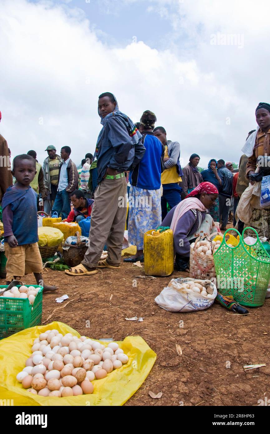 Marché. Dorze Land. Chencha. Éthiopie Banque D'Images