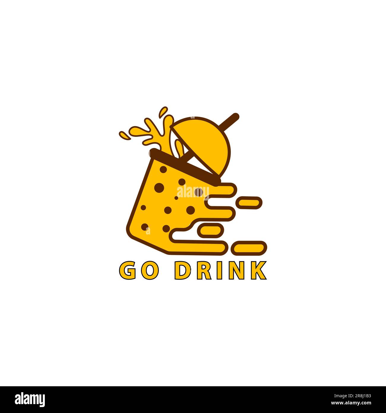 symbole du logo de la boisson de restauration rapide sur commande de livraison Illustration de Vecteur