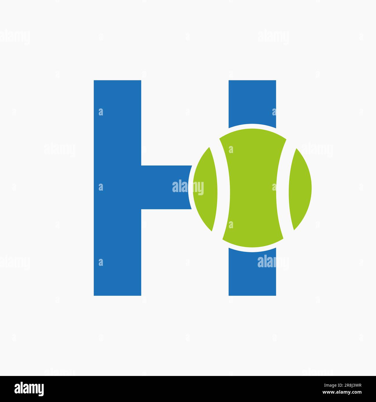 Logo tennis sur le concept lettre H. Logotype sportif de tennis modèle vectoriel de symbole Illustration de Vecteur