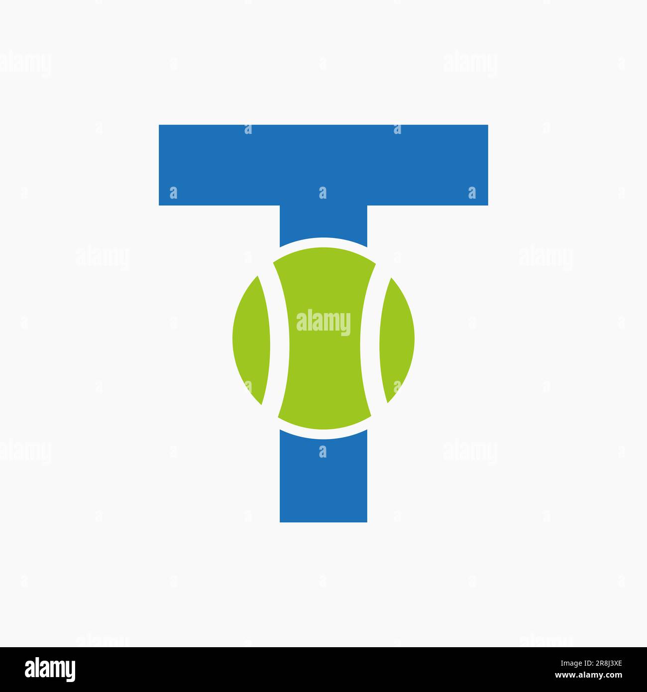 Logo tennis sur le concept lettre T. Logotype sportif de tennis modèle vectoriel de symbole Illustration de Vecteur