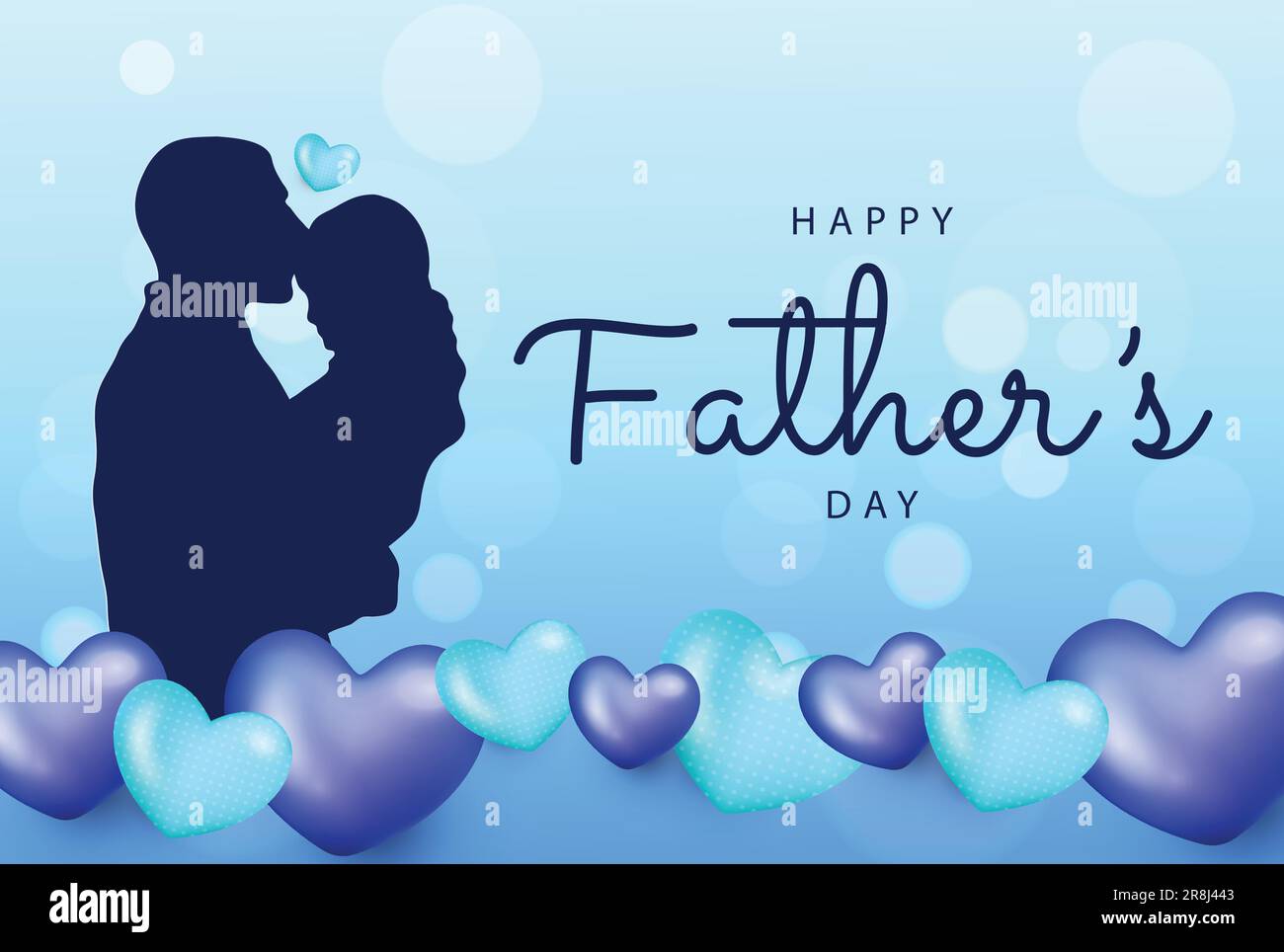 Bannière heureuse de fête des pères sur fond bleu illustration vectorielle. Conception heureuse de fête des pères pour carte de voeux, affiche, bannière, impression, mailing. Illustration de Vecteur