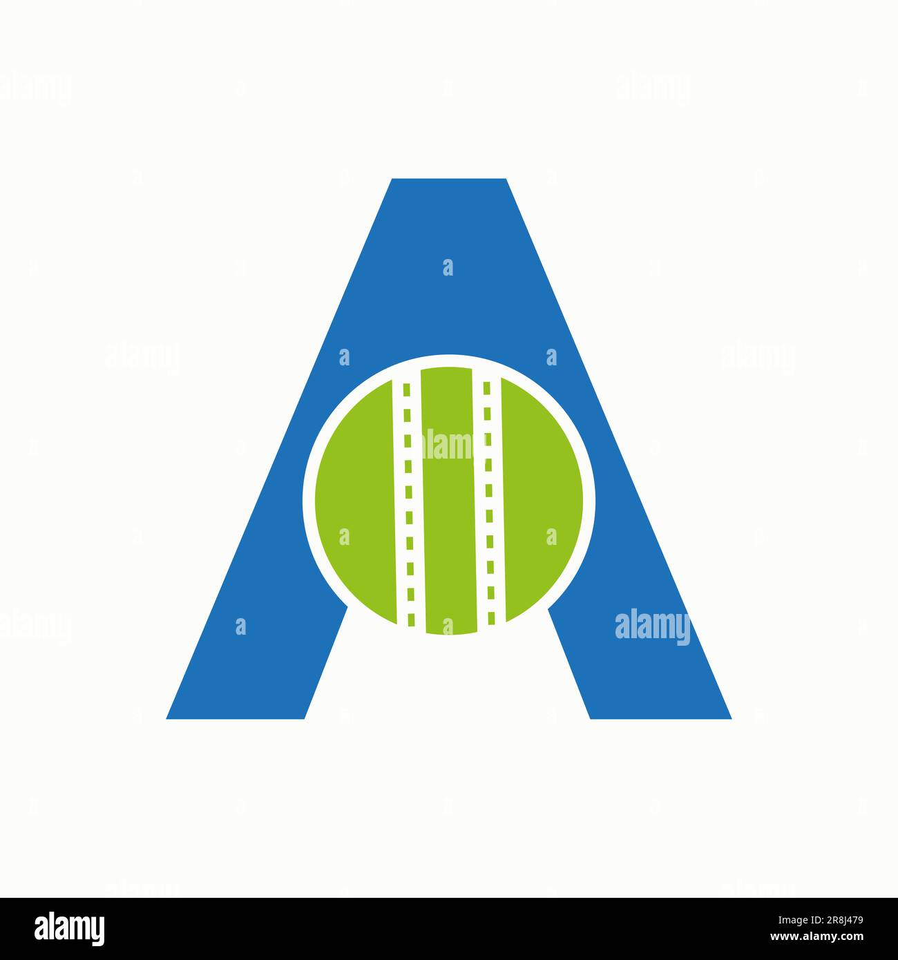 Logo de cricket sur le concept de la lettre A. Symbole du club de cricket Illustration de Vecteur
