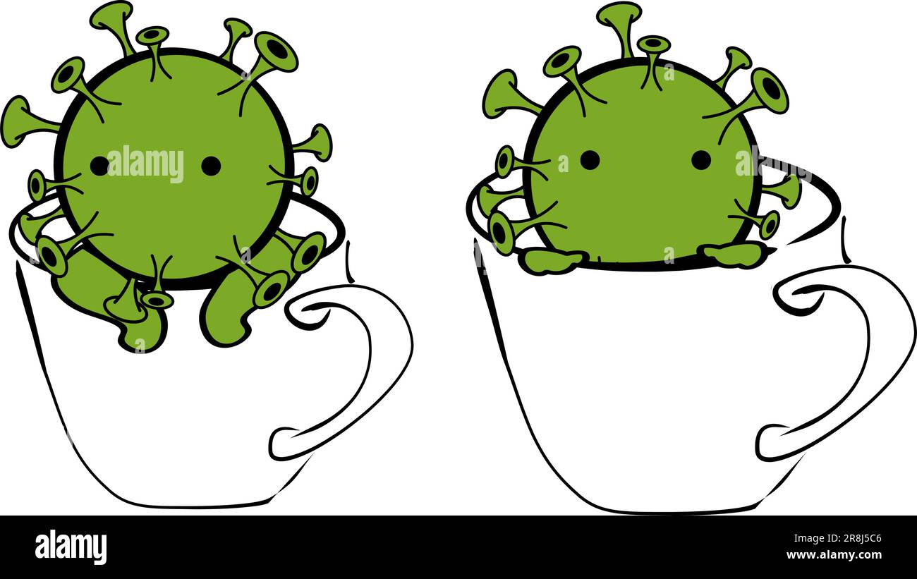 petit personnage de coronavirus expressions de dessin animé pack collertion illustration en format vectoriel Illustration de Vecteur