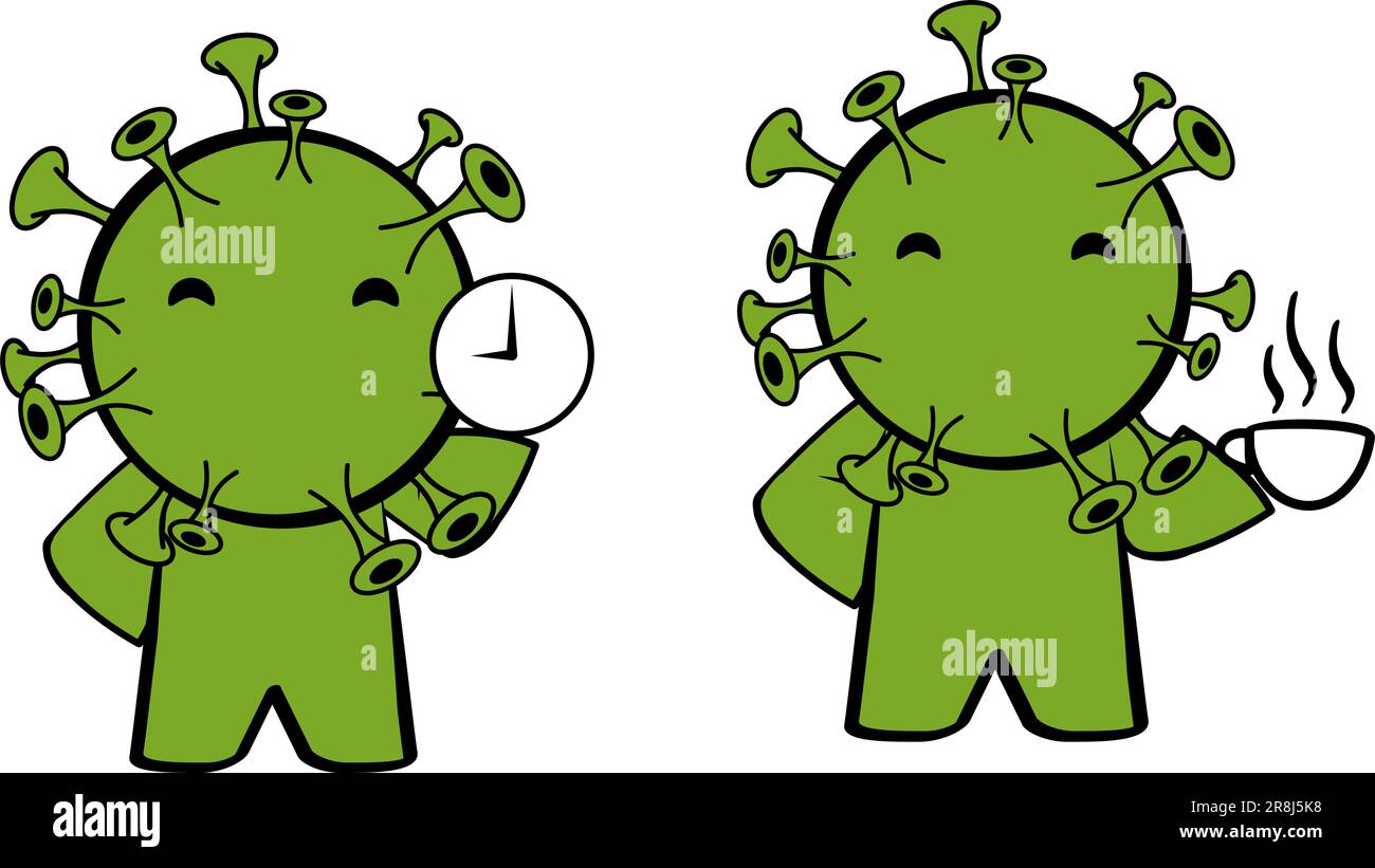 happy coronavirus personnage de dessin animé expressions pack collertion illustration en format vectoriel Illustration de Vecteur