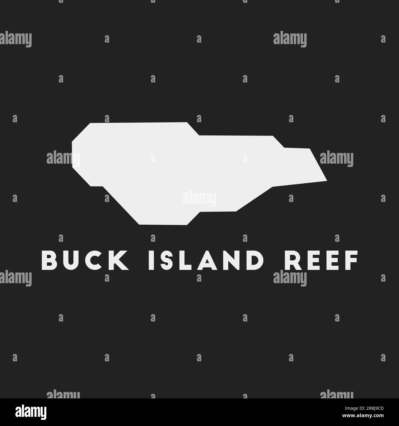 Icône Buck Island Reef. Carte sur fond sombre. Carte élégante Buck Island Reef avec nom. Illustration vectorielle. Illustration de Vecteur