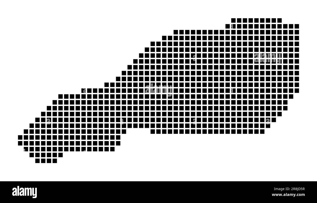 Carte Little Stirrup Cay. Carte de Little Stirrup Cay en pointillé. Bordures de l'île remplies de rectangles pour votre conception. Illustration vectorielle. Illustration de Vecteur