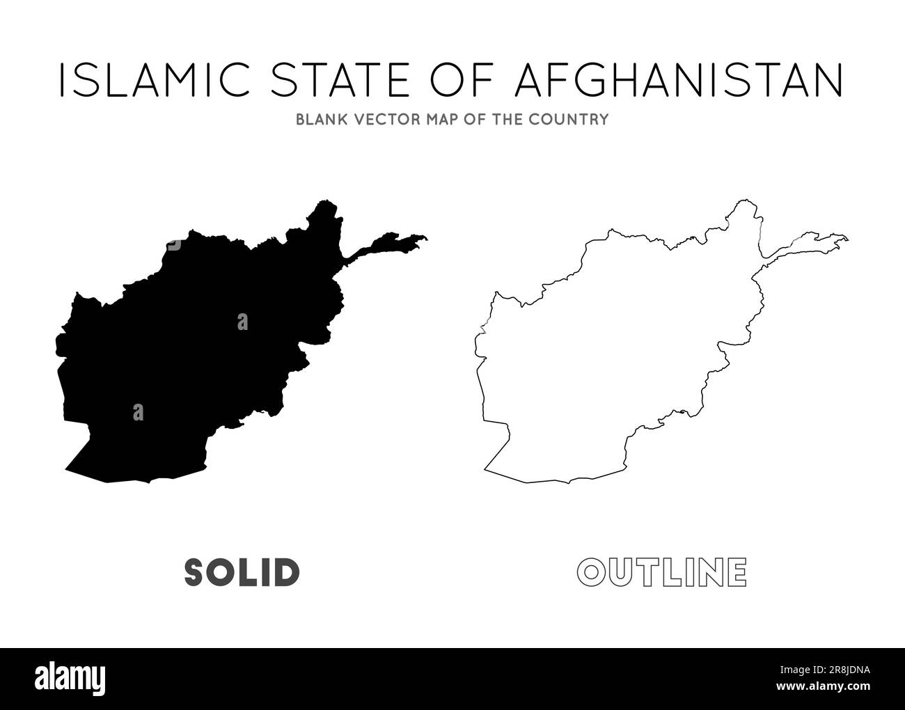 Carte de l'Afghanistan. Carte vectorielle vierge du pays. Frontières de l'Afghanistan pour votre infographie. Illustration vectorielle. Illustration de Vecteur