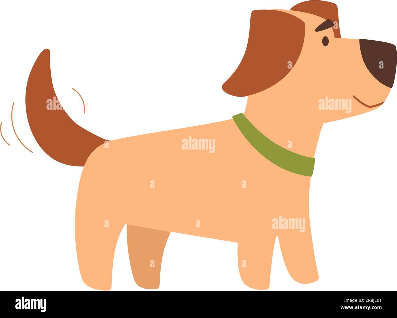 Illustration vectorielle d'un terrier Jack russell en profil. Petit chien drôle avec des oreilles moelleuses. Style plat, personnage de dessin animé de couleur marron, isolé Illustration de Vecteur