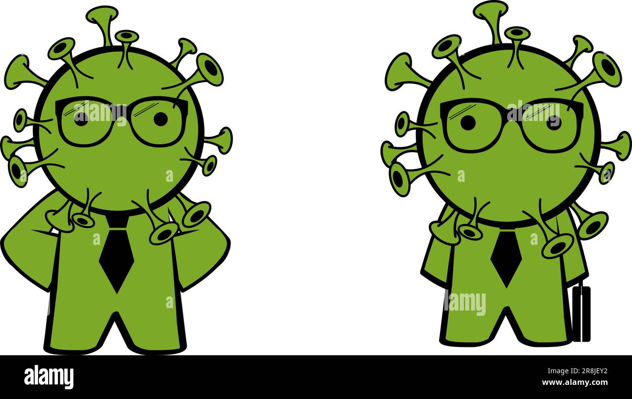 illustration de l'ensemble d'expressions de dessin animé de caractère coronavirus office au format vectoriel Illustration de Vecteur
