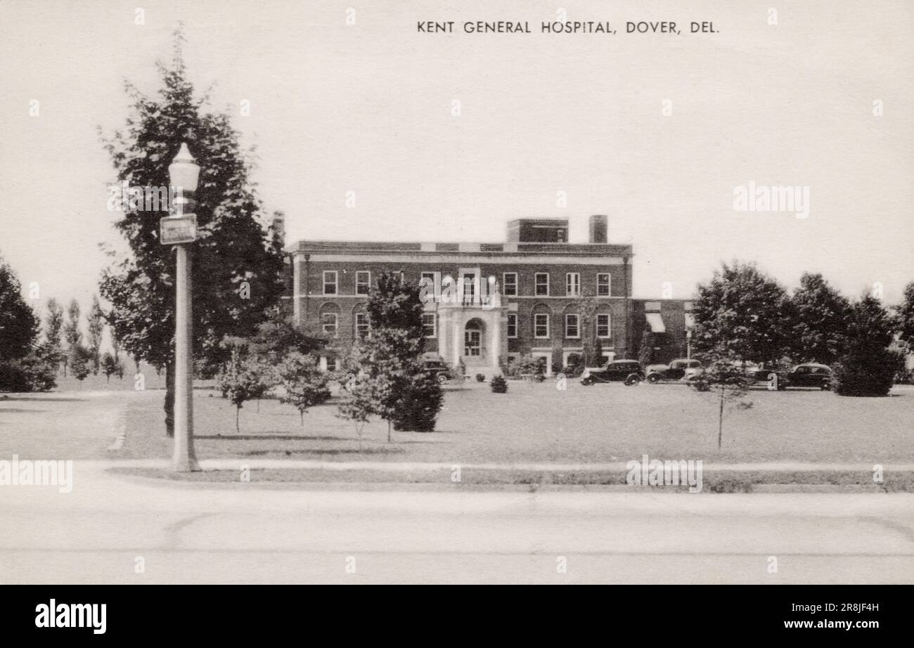 Kent General Hospital, Dover Delaware, carte postale d'environ 1920s. photographe non identifié Banque D'Images