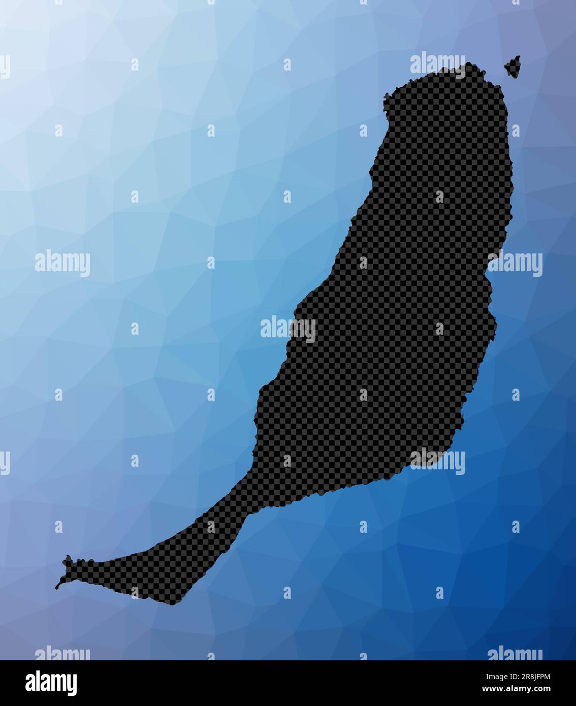 Carte géométrique de Fuerteventura. Forme de pochoir de Fuerteventura en polyéthylène bas. Superbe illustration de vecteur insulaire. Illustration de Vecteur