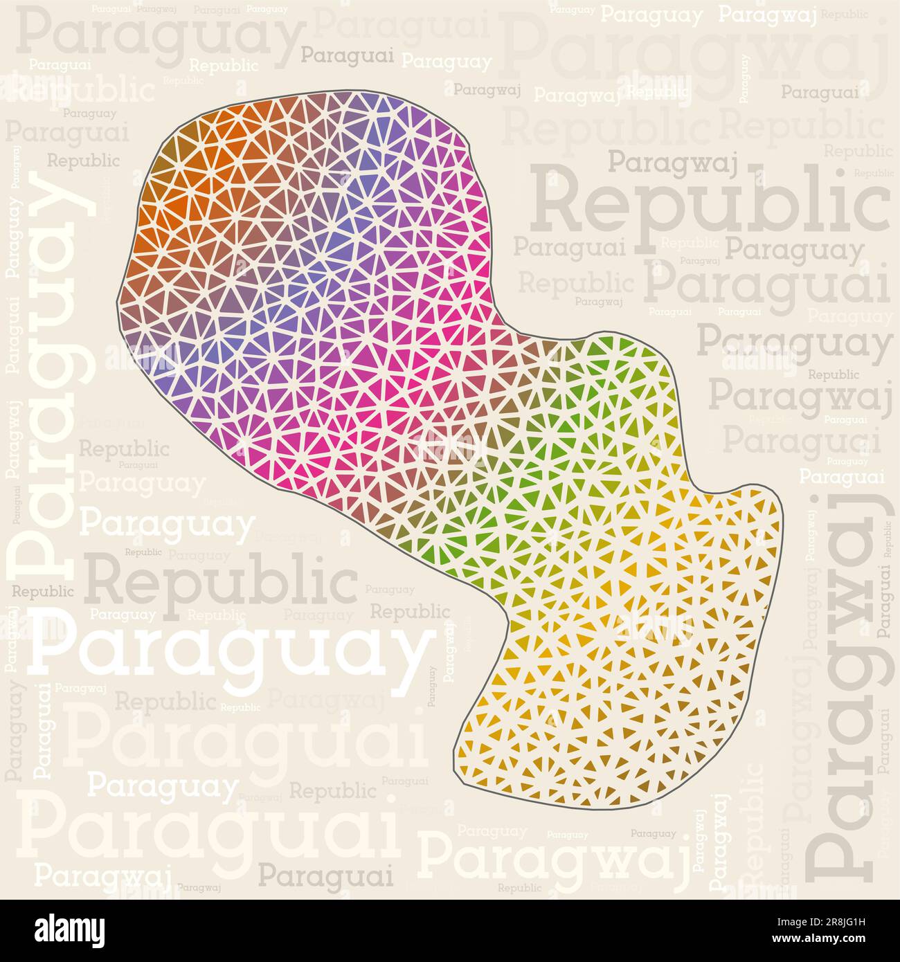 Conception De Carte Paraguay Noms De Pays Dans Diff rentes Langues Et conception-de-carte-paraguay-noms-de-pays-dans-diff-rentes-langues-et