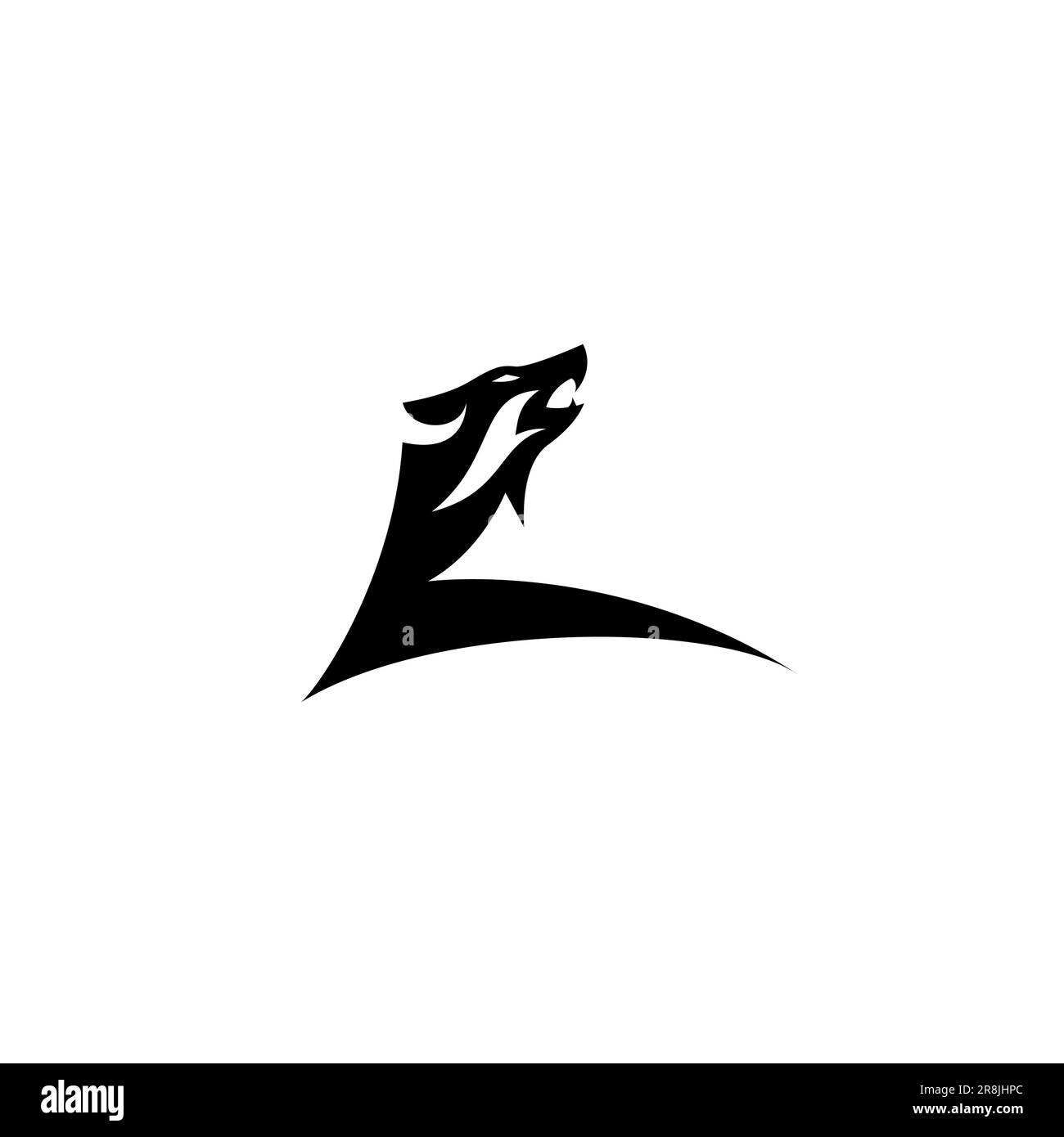 L Wolf Strong logo . Lettre L logo Abstract Illustration de Vecteur
