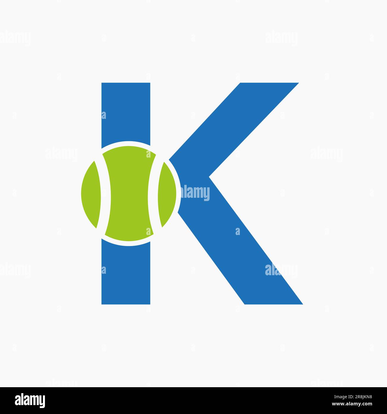 Logo tennis sur le concept lettre K. Logotype sportif de tennis modèle vectoriel de symbole Illustration de Vecteur