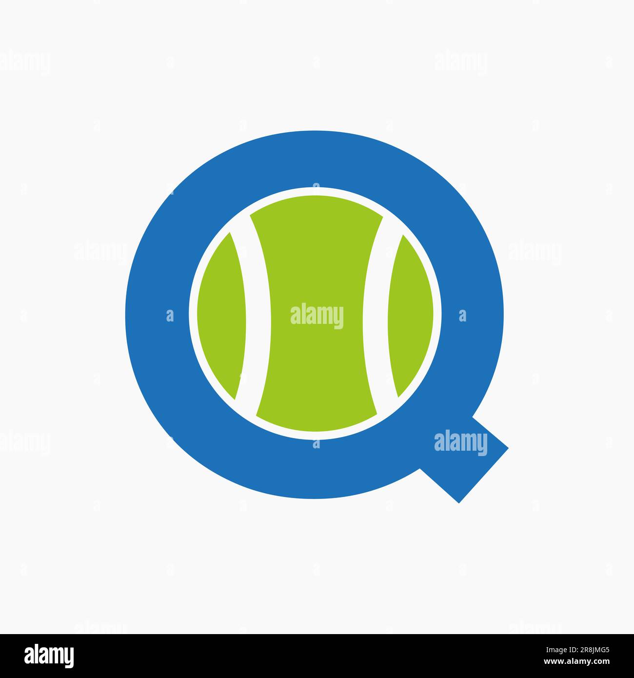 Logo tennis sur le concept lettre Q. Logotype sportif de tennis modèle vectoriel de symbole Illustration de Vecteur