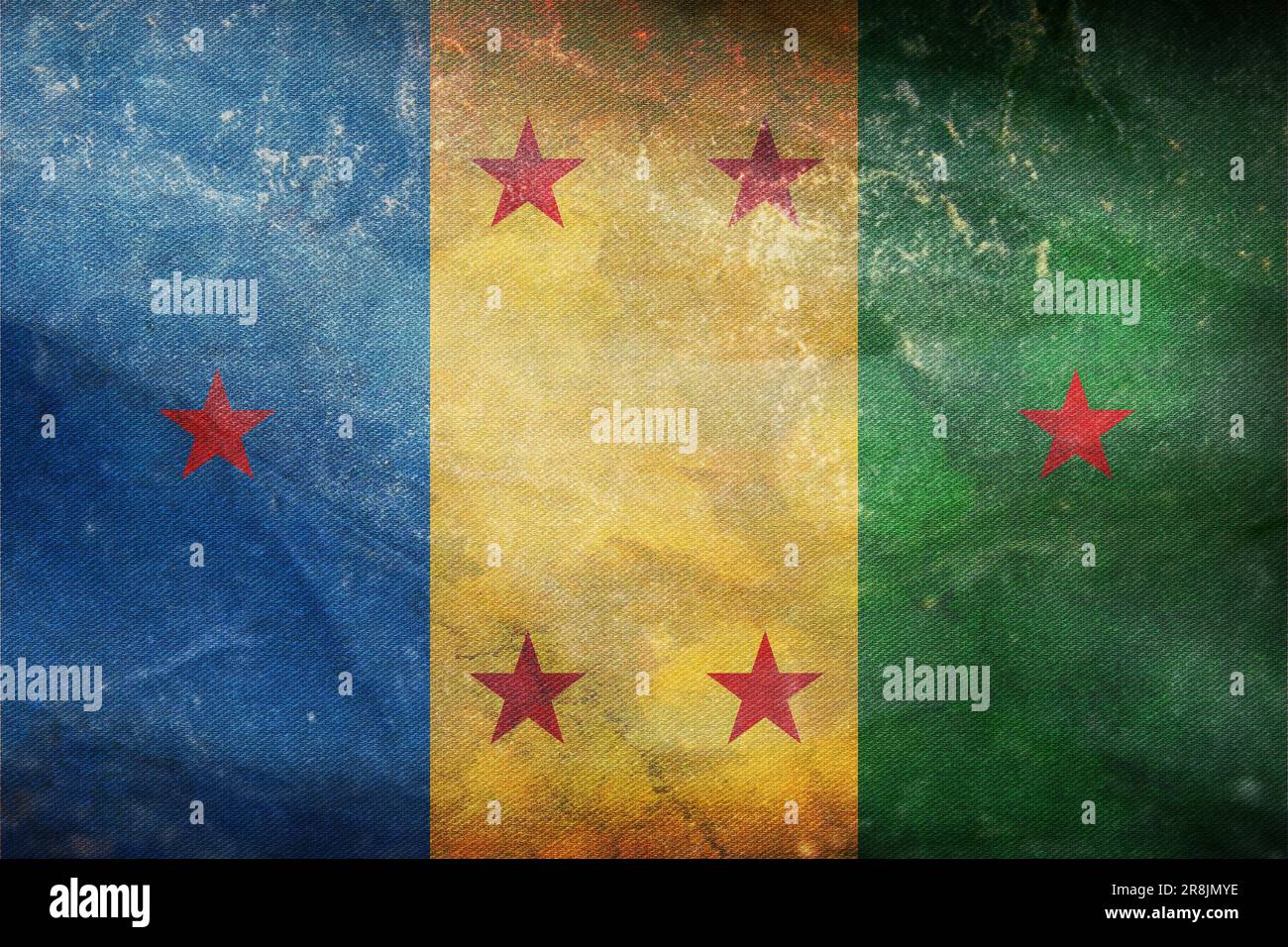 Drapeau rétro du Niger Congo peuples Ogoni avec texture grunge. drapeau représentant le groupe ethnique ou la culture, autorités régionales. pas de mât. Planifier Banque D'Images