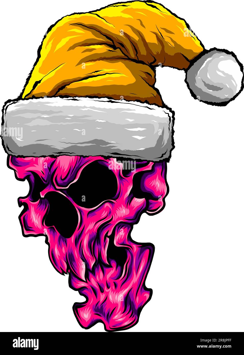 Illustration vectorielle crâne de Noël. t-shirts de style vintage Illustration de Vecteur