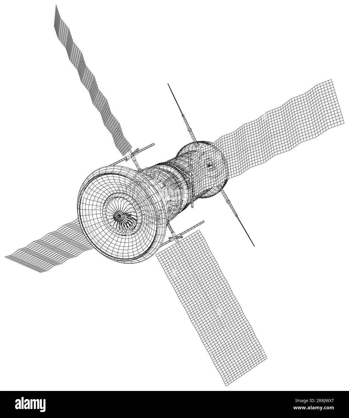 Communication satellite spatiale. 3d illustration spoutnik. Technologie satellite sans fil Illustration de Vecteur
