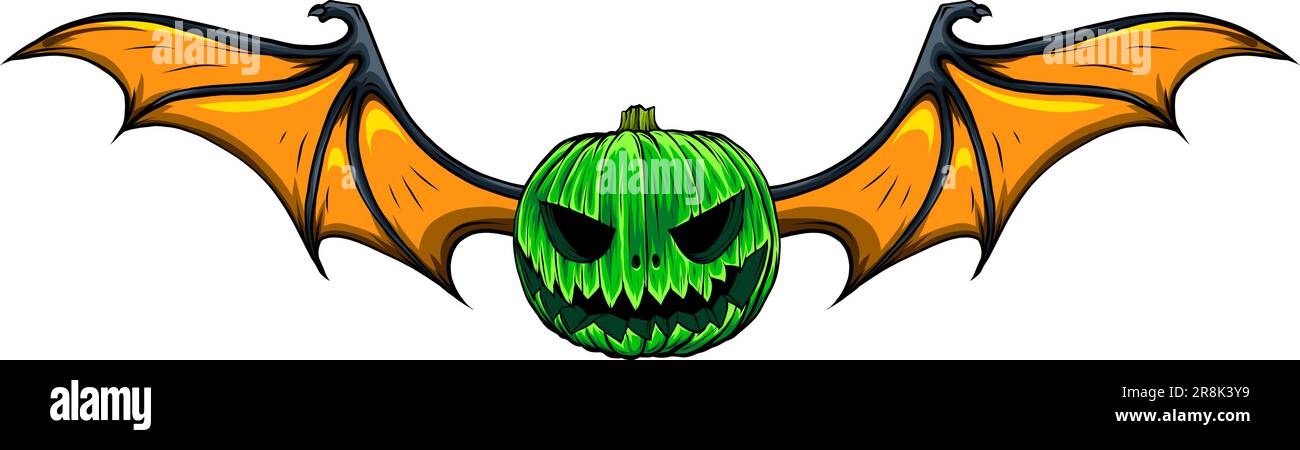 Motif vectoriel d'ailes de chauve-souris de citrouille Illustration de Vecteur