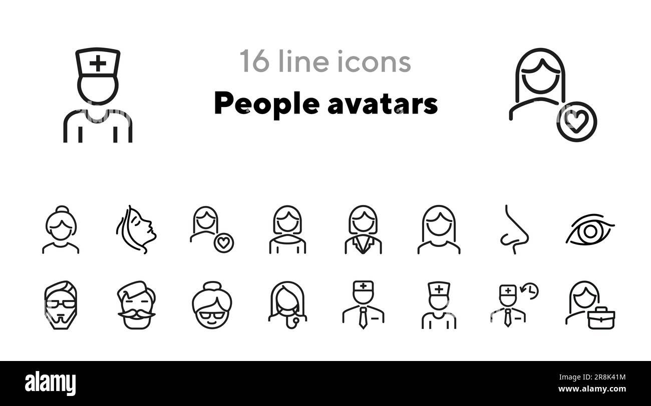 Les personnes avatars icônes Illustration de Vecteur
