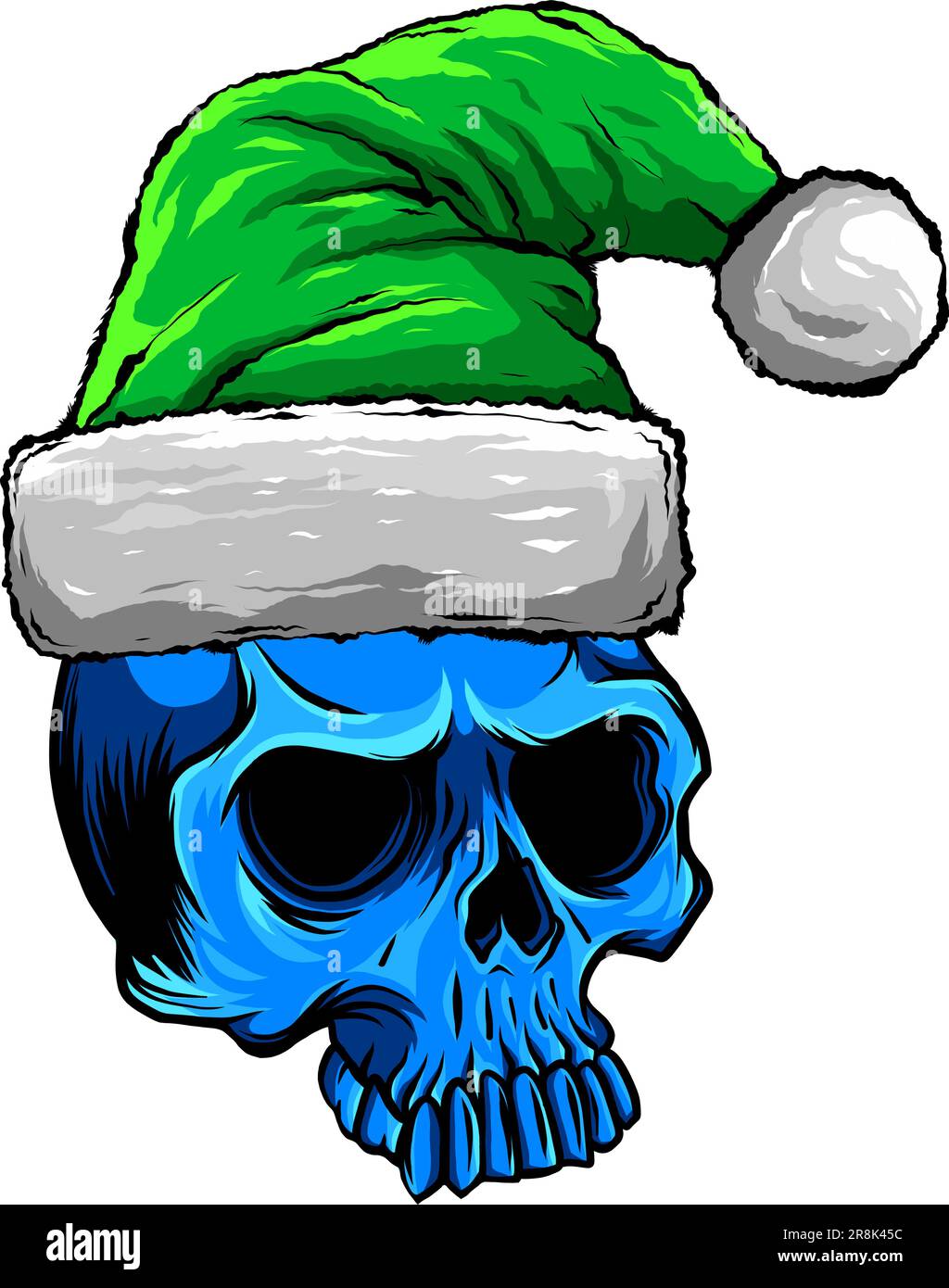 Illustration vectorielle crâne de Noël. t-shirts de style vintage Illustration de Vecteur