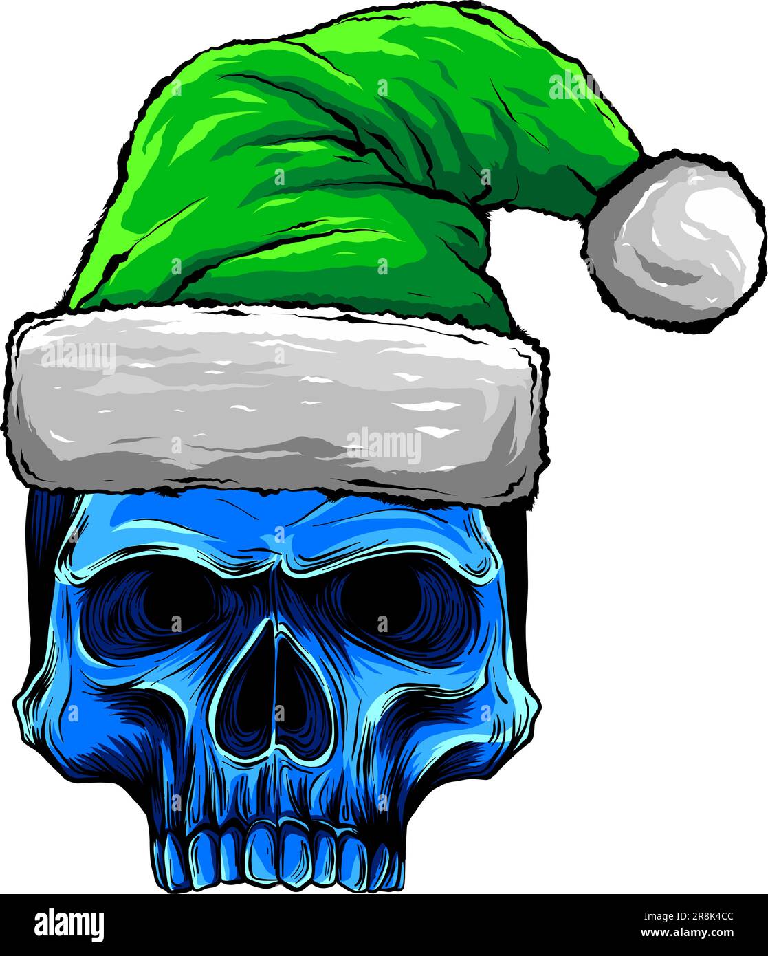 Illustration vectorielle crâne de Noël. t-shirts de style vintage Illustration de Vecteur