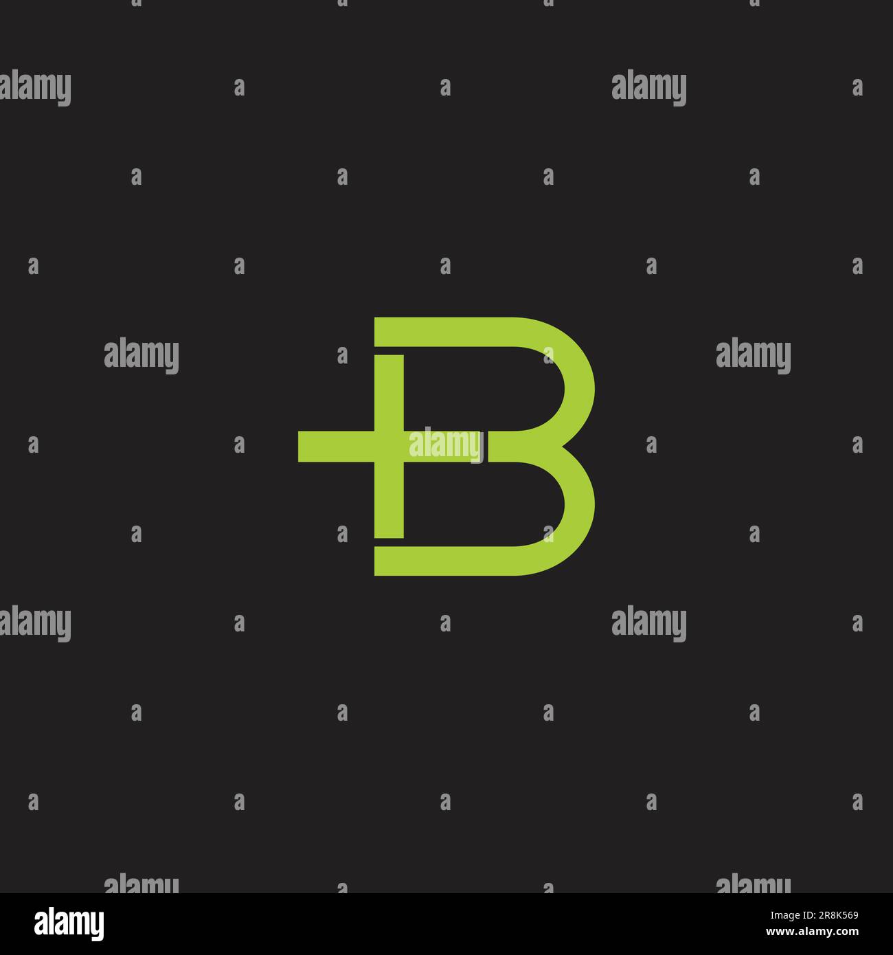 lettre b vert plus vecteur du logo médical Illustration de Vecteur