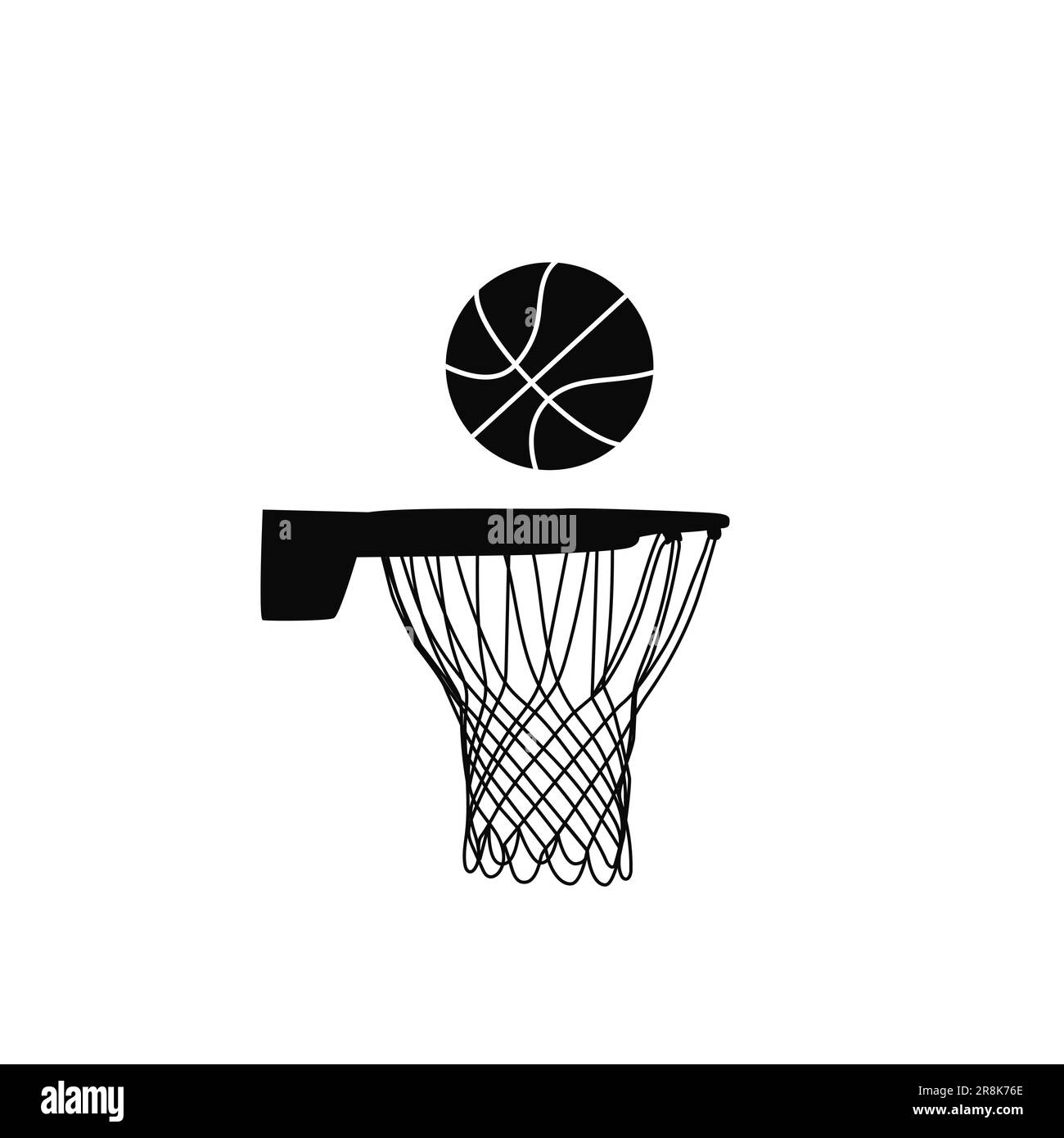 Silhouette de basket-ball et de basket-ball Illustration de Vecteur