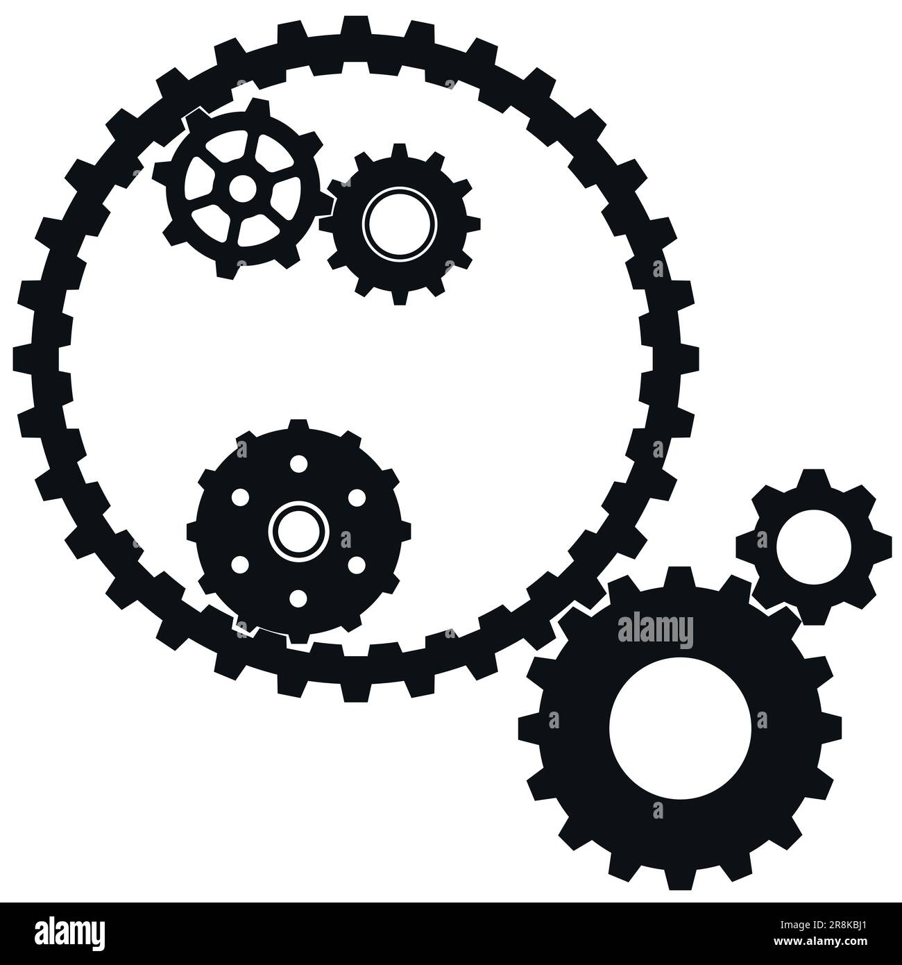Conception de vecteur de mécanisme de roue dentée, partie d'engrenage d'un mécanisme technologique Illustration de Vecteur